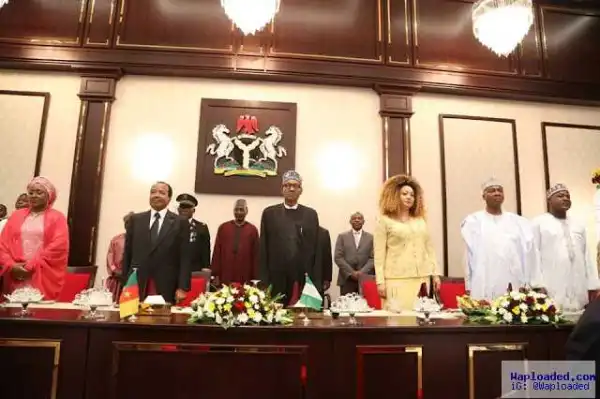 Photos: President Buhari holds State Banquet for Cameroonian president and his wife in Aso Rock